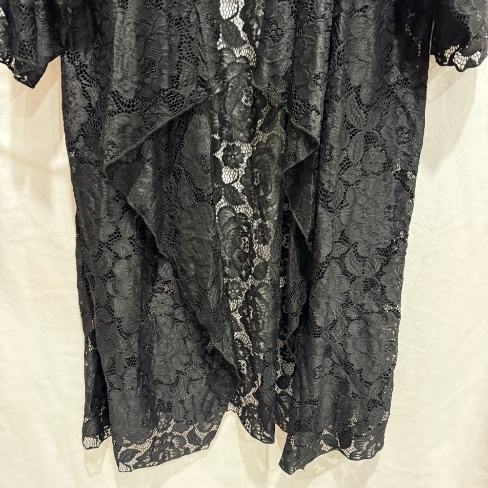 LuLaRoe Black‎ Lace Kimono Duster Cardigan Large Festival Whimsigoth Lingerie - Picture 5 of 14